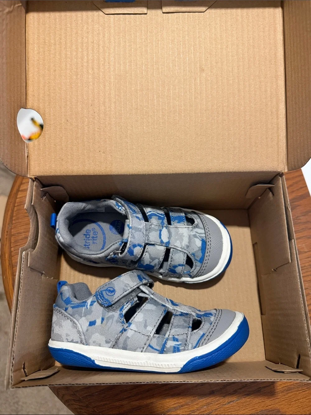 Stride Rite Gray and Blue Boys' Closed-Toe Sandals
